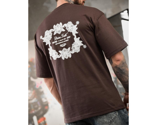 Футболка oversize NYC бордо ТР6871