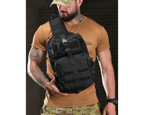 Тактична сумка нагрудна 20л Silver Knight black ВР5253