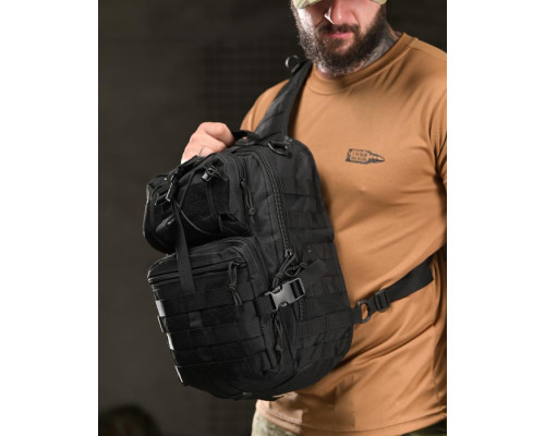 Тактична сумка нагрудна 20л Silver Knight black ВР5253
