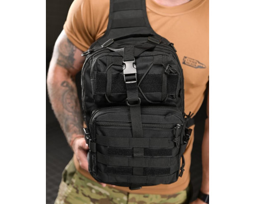 Тактична сумка нагрудна 20л Silver Knight black ВР5253