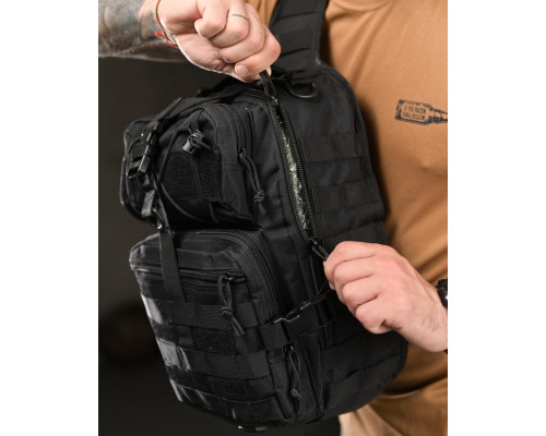 Тактична сумка нагрудна 20л Silver Knight black ВР5253