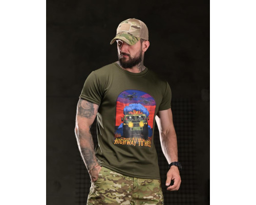 Тактична футболка BORN OF WAR highway oliva ВТ4751