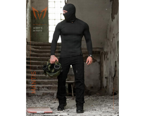 Тактичний лонгслів з балаклавою MANTIS® Phantom LS Combat Shirt - Black