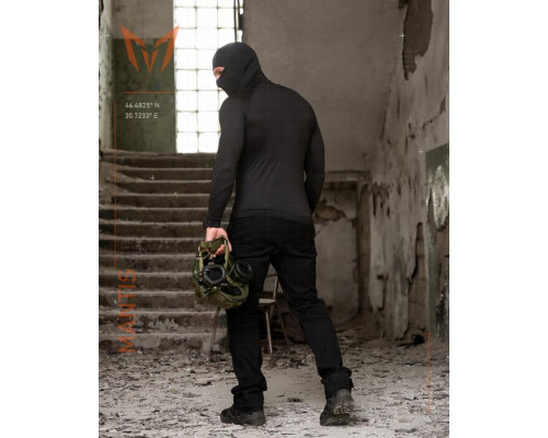 Тактичний лонгслів з балаклавою MANTIS® Phantom LS Combat Shirt - Black