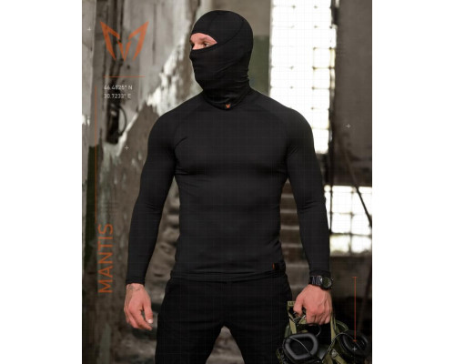 Тактичний лонгслів з балаклавою MANTIS® Phantom LS Combat Shirt - Black