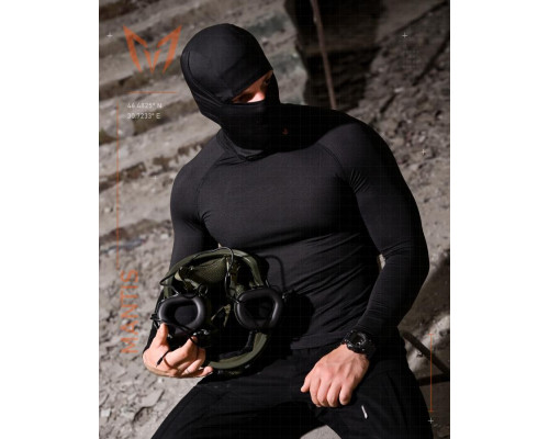 Тактичний лонгслів з балаклавою MANTIS® Phantom LS Combat Shirt - Black