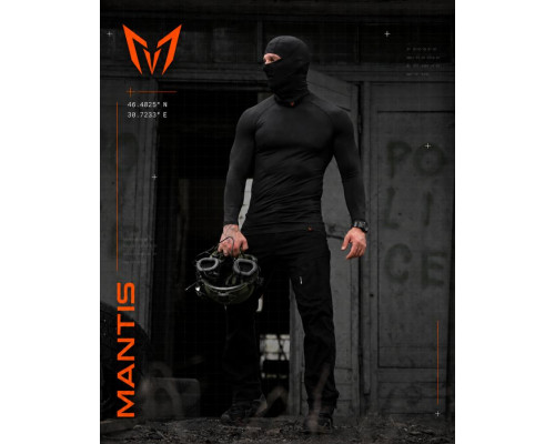 Тактичний лонгслів з балаклавою MANTIS® Phantom LS Combat Shirt - Black