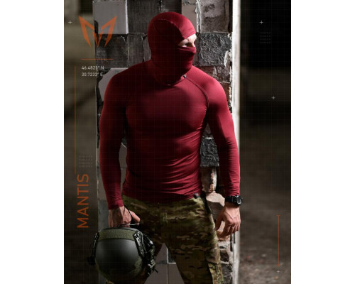 Тактичний лонгслів з балаклавою MANTIS® Phantom LS Combat Shirt - Maroon