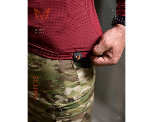 Тактичний лонгслів з балаклавою MANTIS® Phantom LS Combat Shirt - Maroon