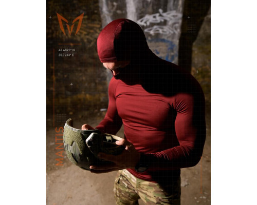 Тактичний лонгслів з балаклавою MANTIS® Phantom LS Combat Shirt - Maroon