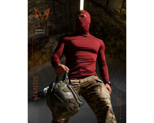 Тактичний лонгслів з балаклавою MANTIS® Phantom LS Combat Shirt - Maroon