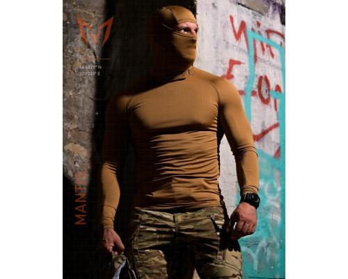 Тактичний лонгслів з балаклавою MANTIS® Phantom LS Combat Shirt - Coyote