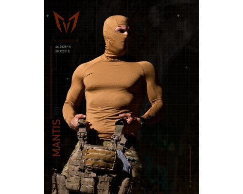 Тактичний лонгслів з балаклавою MANTIS® Phantom LS Combat Shirt - Coyote