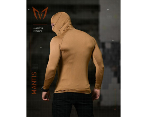 Тактичний лонгслів з балаклавою MANTIS® Phantom LS Combat Shirt - Coyote