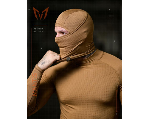 Тактичний лонгслів з балаклавою MANTIS® Phantom LS Combat Shirt - Coyote