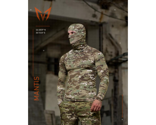 Тактичний лонгслів з балаклавою MANTIS® Phantom LS Combat Shirt - Multicam