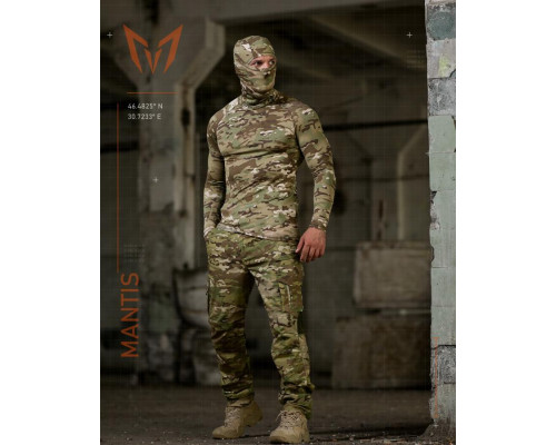 Тактичний лонгслів з балаклавою MANTIS® Phantom LS Combat Shirt - Multicam