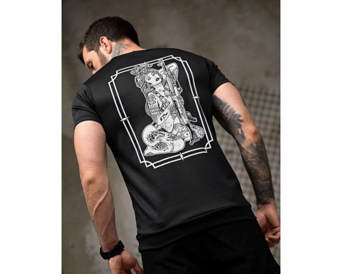 Тактична відводна футболка Girl 7.62 black ПП7816