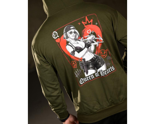 Мілітарі худі TRENASH Queen of Hearts олива ВТ4744