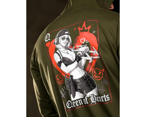 Мілітарі худі TRENASH Queen of Hearts олива ВТ4744