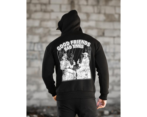 Мілітарі худі на флісі GENESIS Friends black ВТ6846