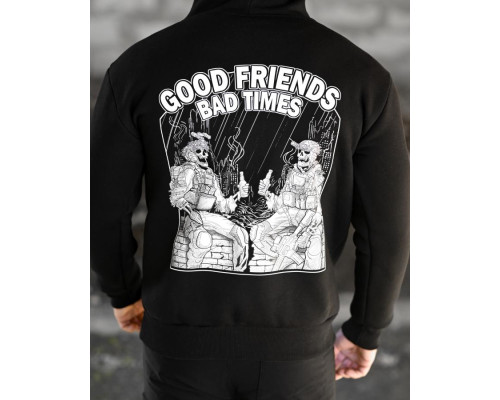 Мілітарі худі на флісі GENESIS Friends black ВТ6846
