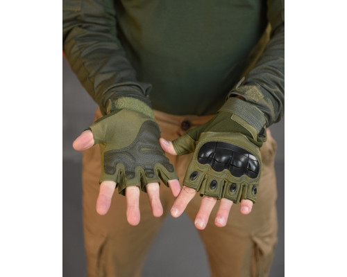 РУЧАТКИ БЕЗПАЛІ OUTDOOR TACTICS ІЗ ЗАХИСТОМ OLIVE ВТ6010