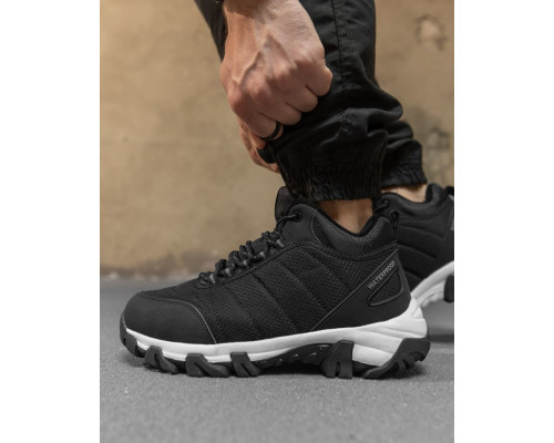 Чоловічі термо кросівки black/white зима НП4783
