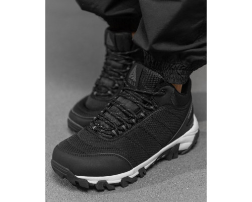 Чоловічі термо кросівки black/white зима НП4783