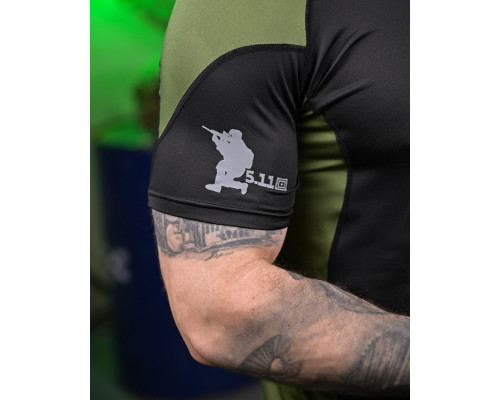 Тактична футболка 5.11 black/oliva ПП7650