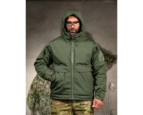Зимова тактична куртка Yinren з підкладкою Omni-Heat та силіконовим утеплювачем Olive Green ВТ4724