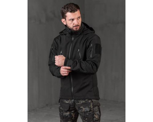Тактична куртка софтшел Kord second generation black ВТ7804