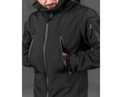 Тактична куртка софтшел Kord second generation black ВТ7804
