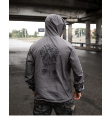 Military style windbreaker BORN OF WAR Death waits grey VT5634