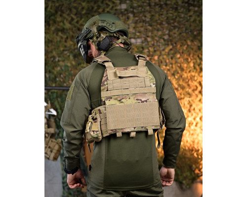Плитоноска 4 швидких скидання з наплечником Cordura мультикам ПП7890