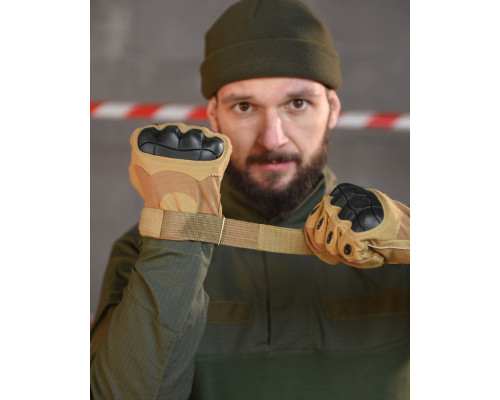 Перчатки OUTDOOR TACTICS ІЗ ЗАХИСТОМ coyot ВТ6011