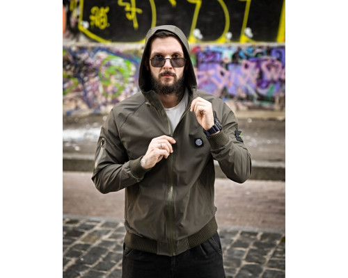 Міська вітровка Stone Island карман оліва 4 люкс ДЛ7037