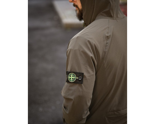 Міська вітровка Stone Island карман оліва 4 люкс ДЛ7037