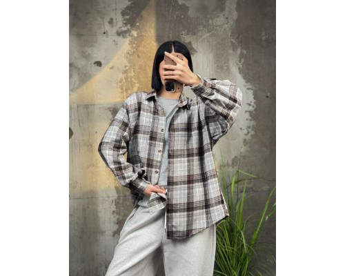 Рубашка в клітку brown/ grey   ТР6811
