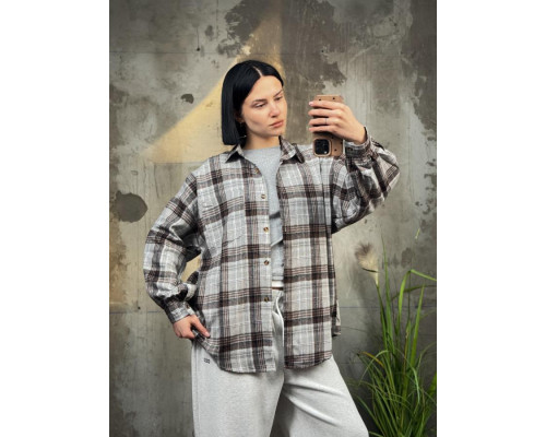 Рубашка в клітку brown/ grey   ТР6811