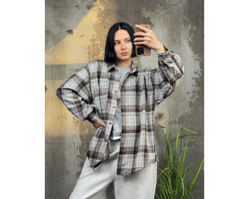 Рубашка в клітку brown/ grey   ТР6811