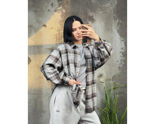 Рубашка в клітку brown/ grey   ТР6811