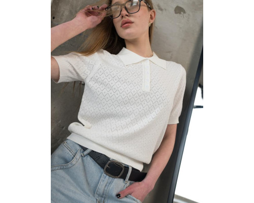 В'язане поло white ТР6115
