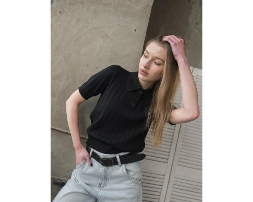 В'язане поло black ТР6116