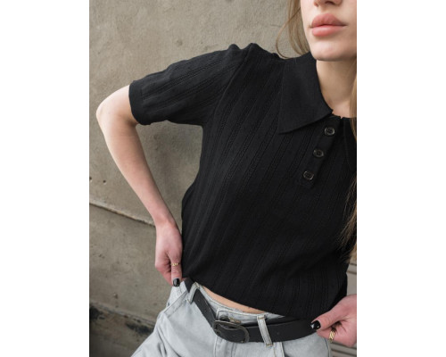 В'язане поло black ТР6116