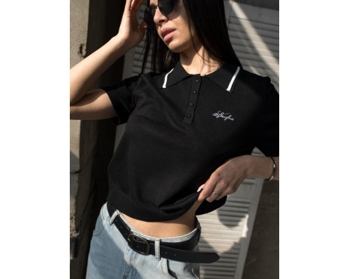 В'язане поло black ТР6121