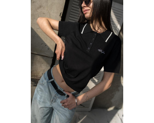 В'язане поло black ТР6121
