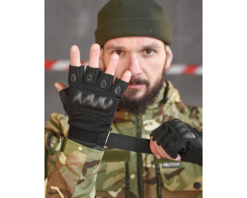 рукавички тактичні black безпалі