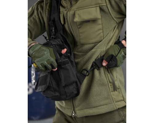 Рюкзак тактичний (Сумка-слінг) SILVER KNIGHT black k6 3-0