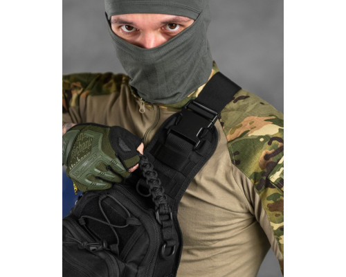 тактична сумка нагрудна paracord black МС8539